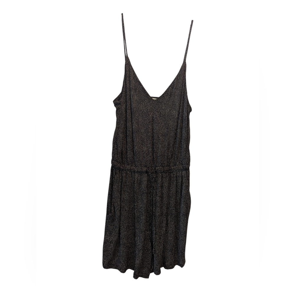 H&M Black Tan Speckle Spaghetti Strap Romper With Pockets Size XS *NWT - Picture 1 of 9